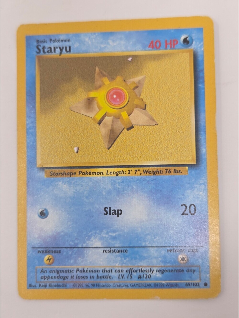 Pokémon Staryu 65/102 1999 Base Set Water Type Basic Card Keiji Kinebuchi